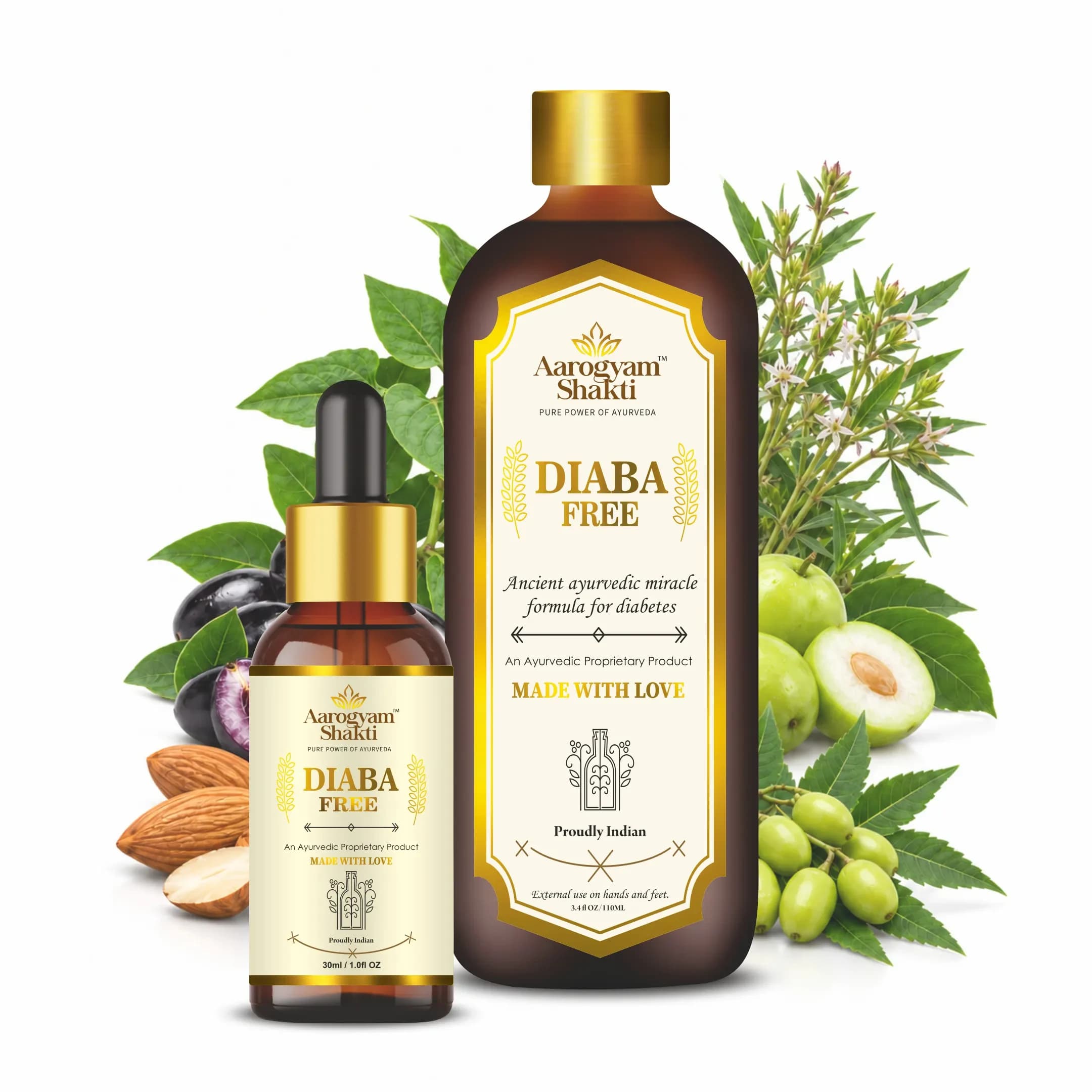 Vedobi Diaba Free Herbal External Use Liquid (110ml + 30ml)