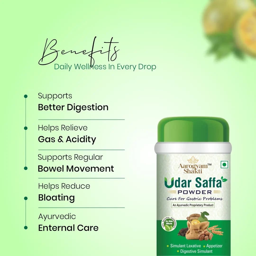 Udar Saffa Powder — Ayurvedic Digestive Support for Gas, Acidity &amp; Occasional Constipation  (Pack of 2, 100g x 2) — view 4