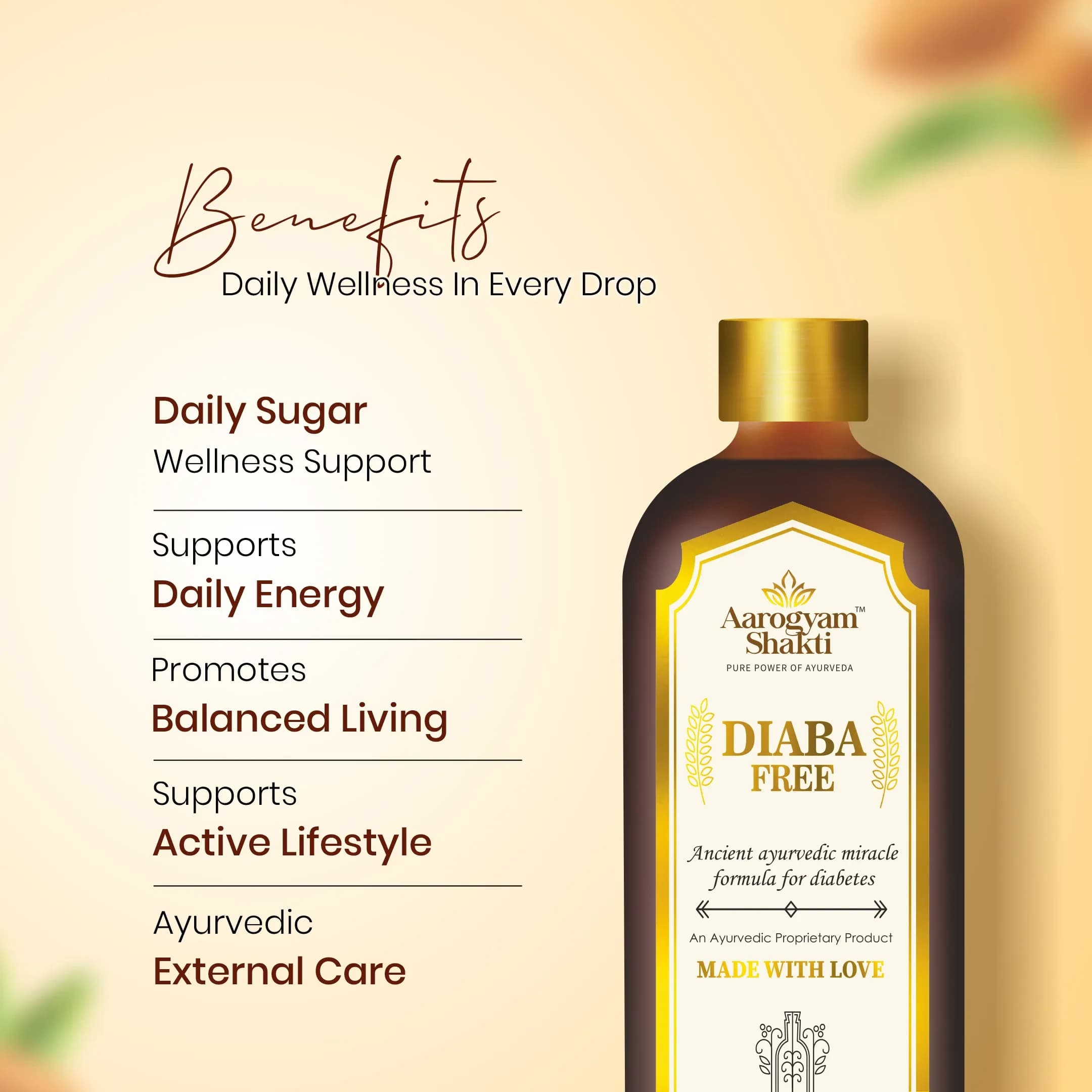 Vedobi Diaba Free Herbal External Use Liquid for Wellness Support (110ml + 110ml) — view 3
