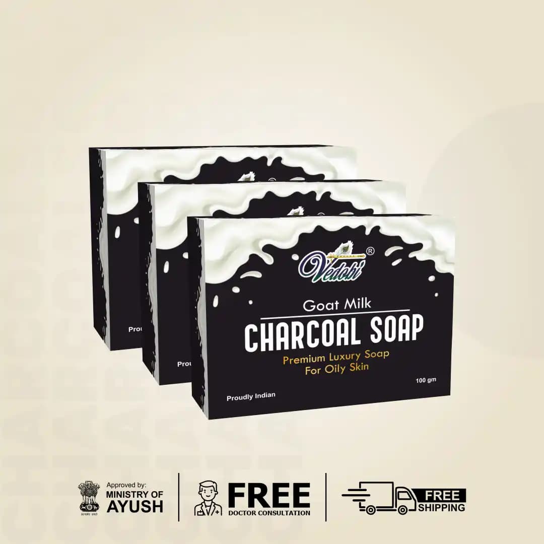 Payas-Goat milk Charcoal Soap for Oily Skin (Pack of 3)