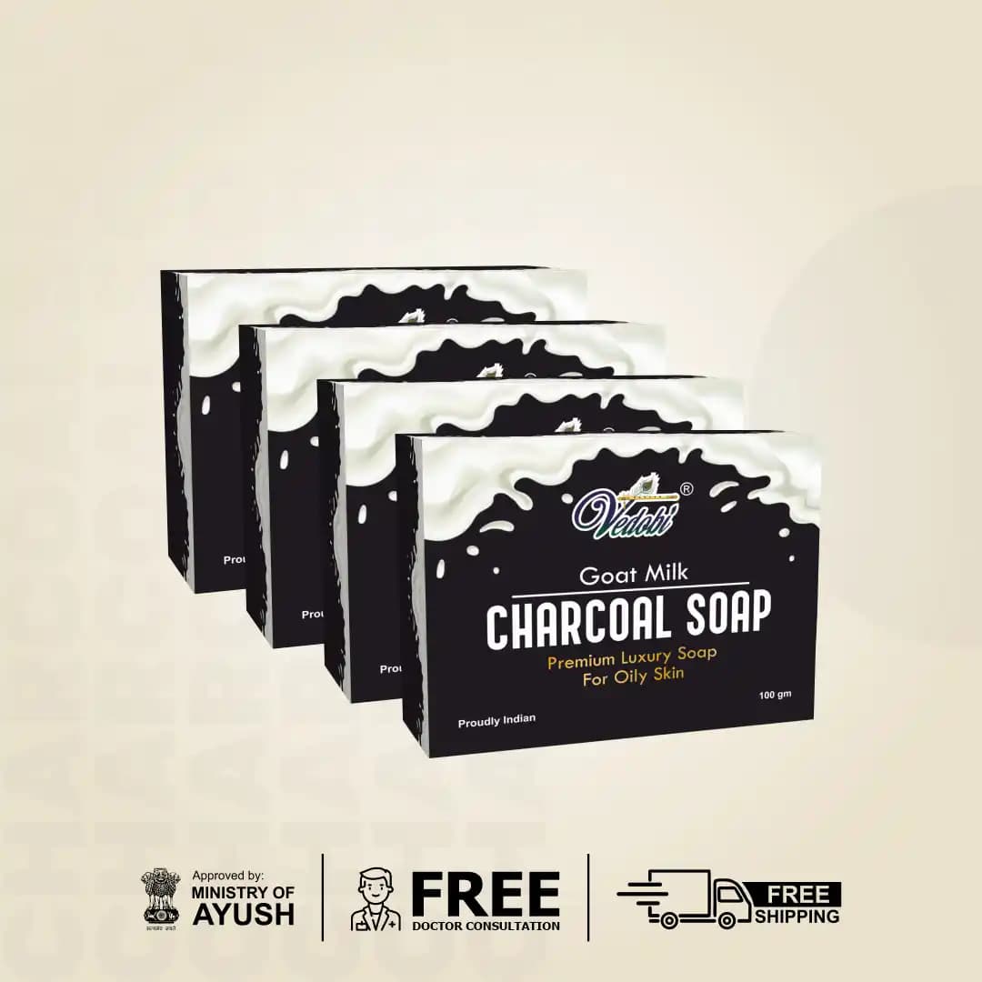 Payas-Goat milk Charcoal Soap for Oily Skin (Pack of 4)