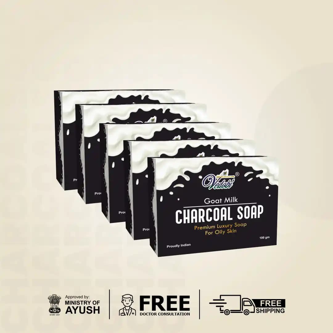 Payas-Goat milk Charcoal Soap for Oily Skin (Pack of 5)