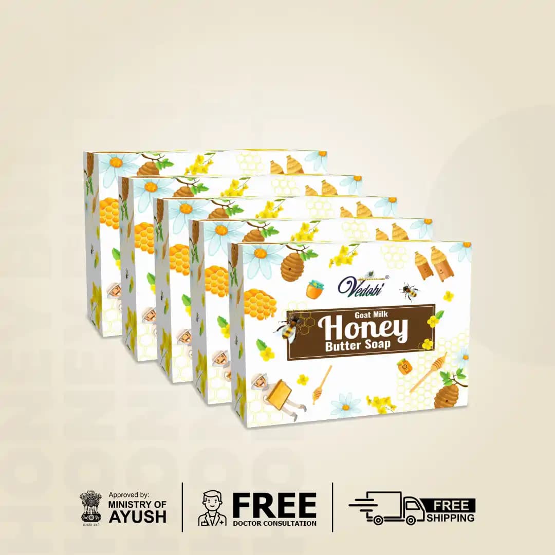 Payas-Goat Milk with Honey Butter Soap for Dry Skin (Pack of 5)