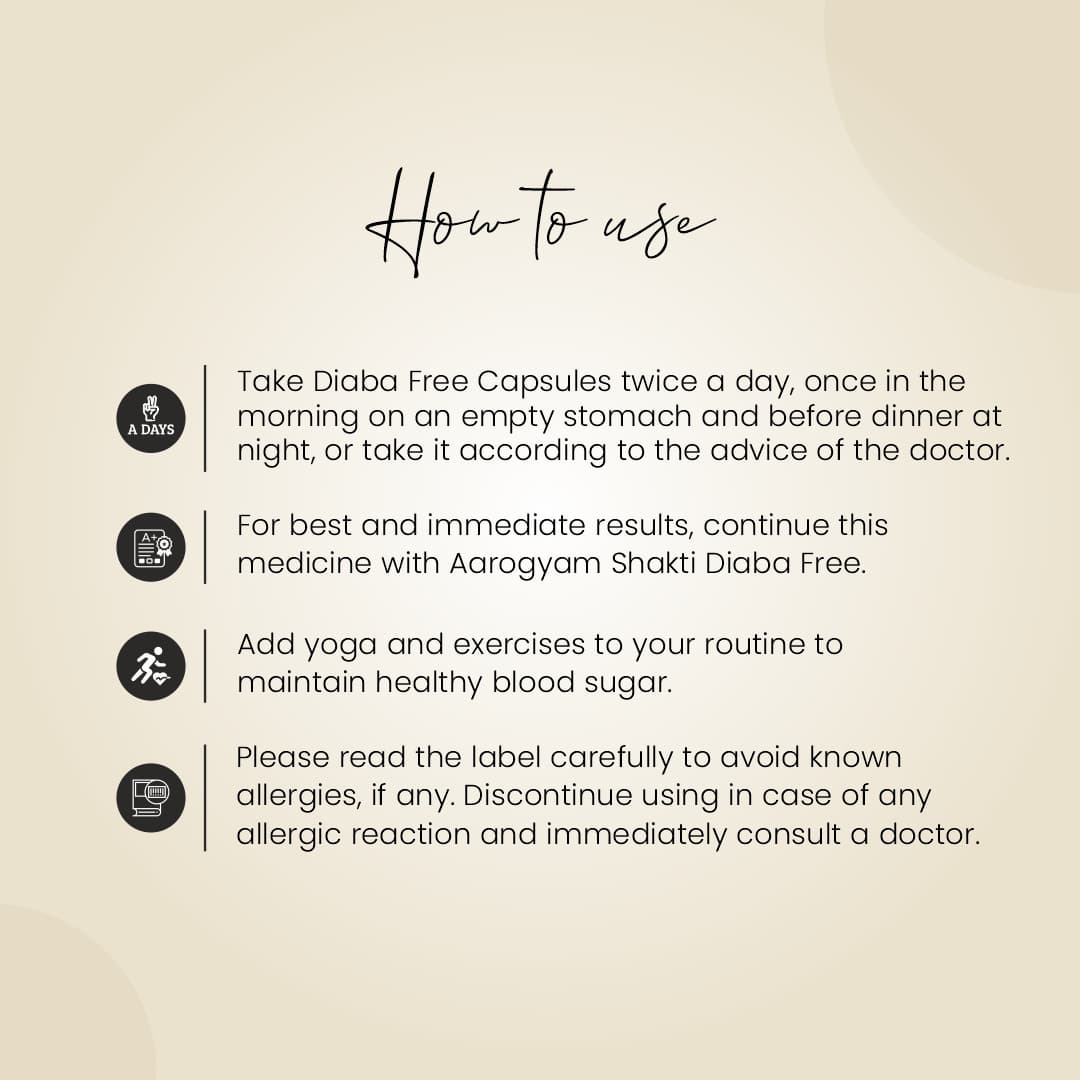 Vedobi Diaba Free Capsule (Ayurvedic Herbal Supplement for Daily Wellness) — view 4